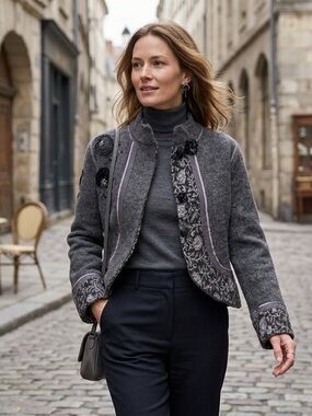 Unique One of a Kind  Gray Women's Jacket